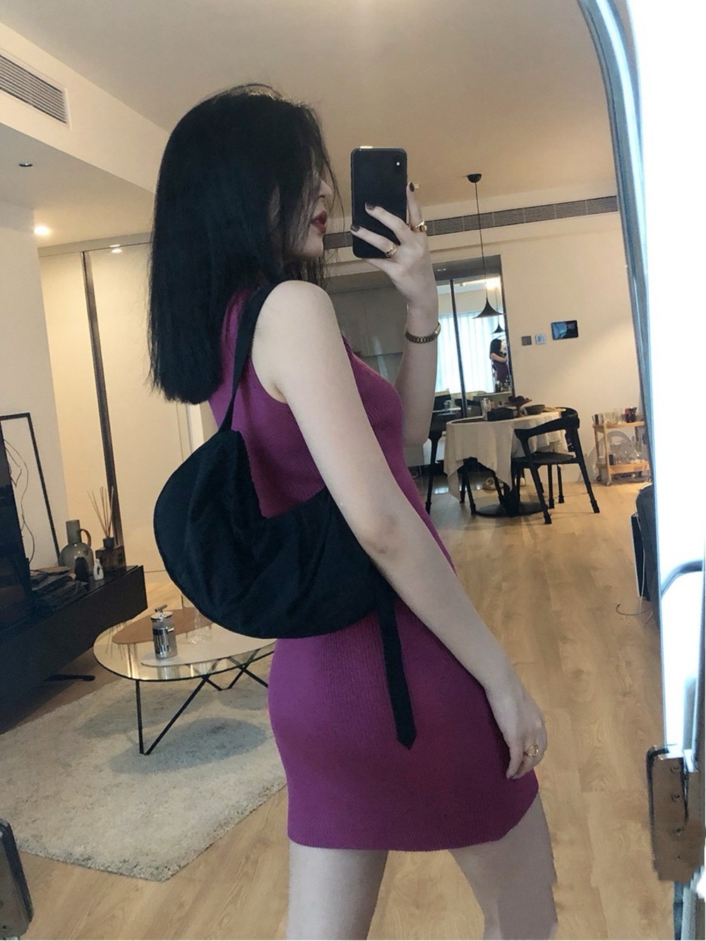 Sleeveless Ribbed Knit Bodycon Dress - Magenta